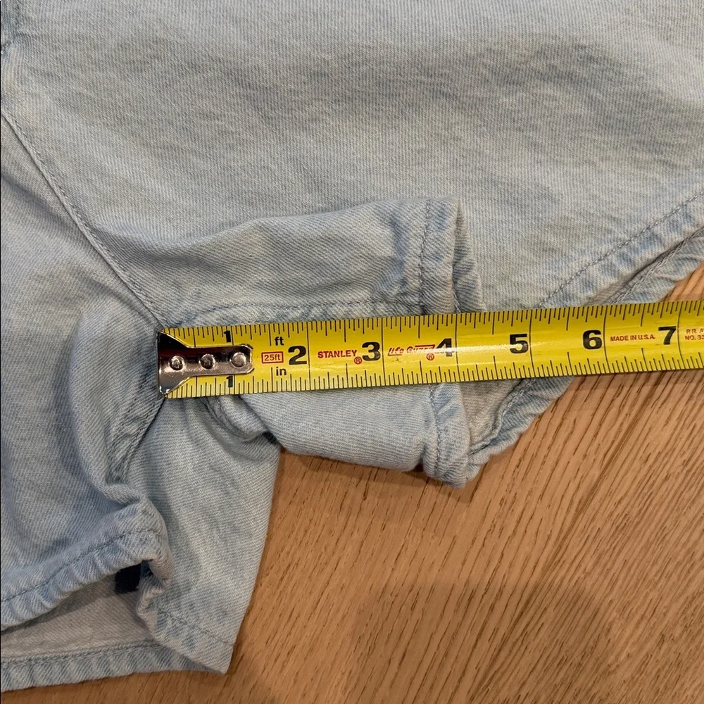 rag & bone Light Indigo Linen Tie Shorts Size 29 Cotton Linen Blend High Rise - Picture 9 of 10